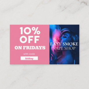 Friday Discount Code Special Vape Shop Business Card