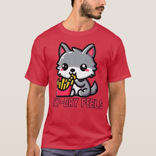 Friday french fries wolf humor T_Shirt