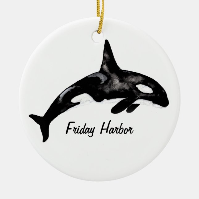 Friday Harbor Ceramic Ornament (Front)
