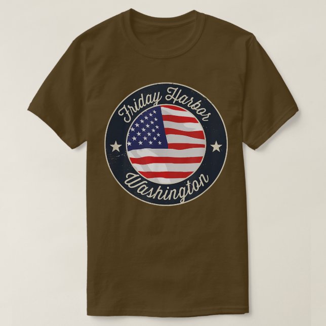 Friday Harbor - Patriotic Washington Souvenir T-Sh T-Shirt (Design Front)