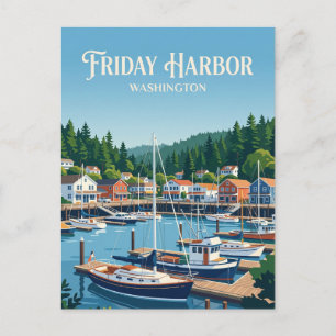 Friday Harbor, San Juan Island USA Postcard