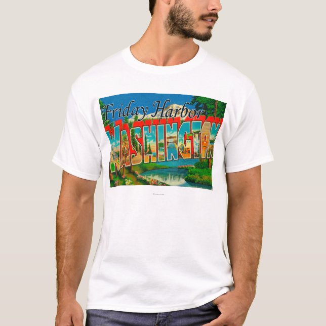 Friday Harbor, Washington - Large Letter T-Shirt (Front)