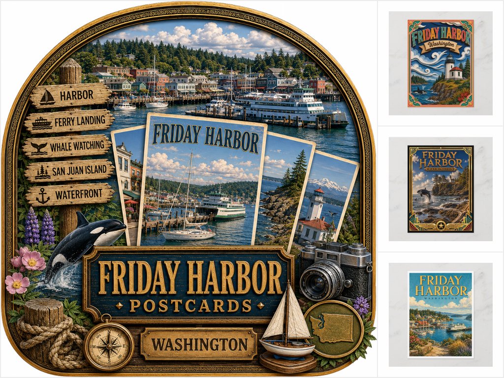 Friday Harbor Washington postcard collection