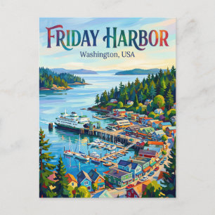 Friday Harbor, Washington USA Postcard