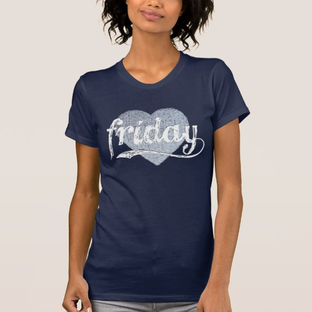 Friday Love in Chalk Heart T-Shirt (Front)