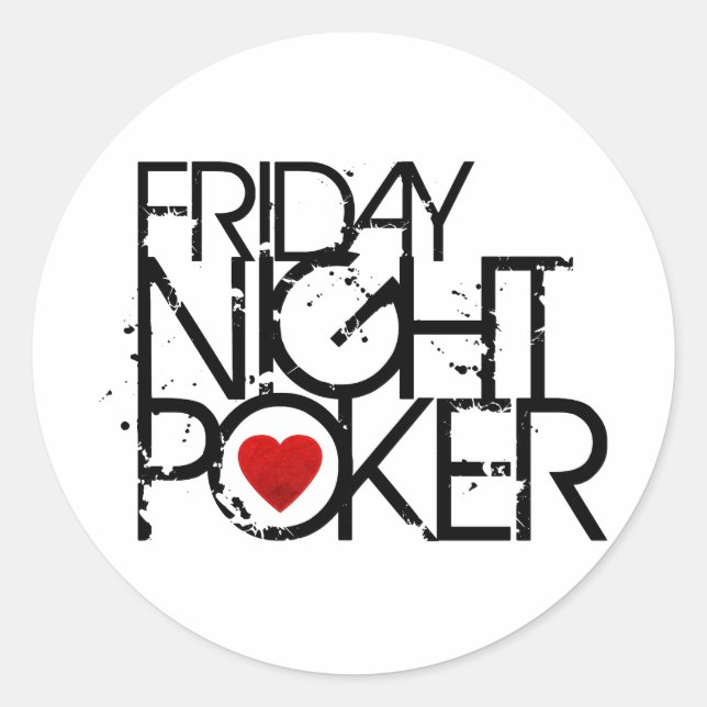 Friday Night Poker Classic Round Sticker (Front)