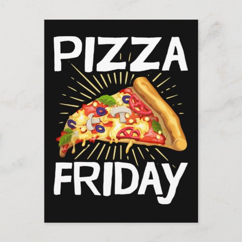 Friday Pizza Foodie Postcard