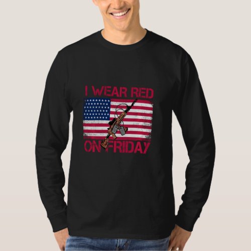 Friday  Red American Veteran  Memorial Plaza T_Shirt