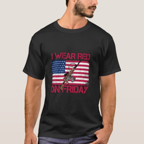 Friday  Red American Veteran  Memorial Plaza T_Shirt