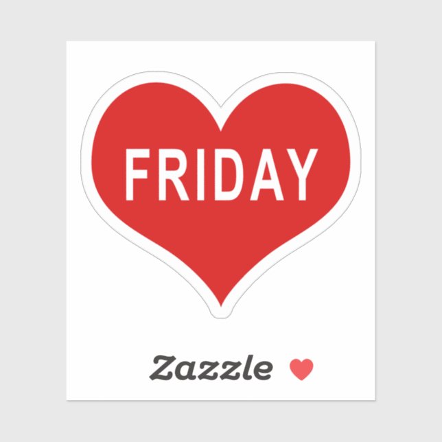 FRIDAY Red Love Heart Vinyl Sticker (Sheet)