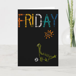 Friday Shirt Funny Vintage Dinosaur Days Of The We Card