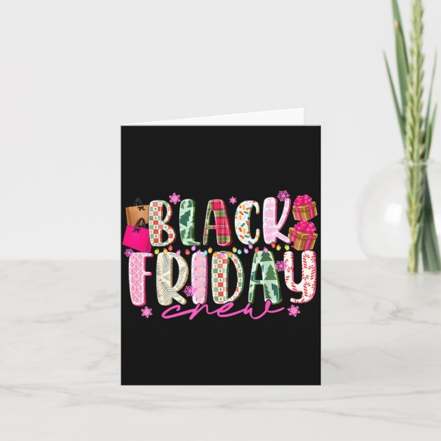Friday Shopng Crew Christmas Lights Black Shopng F Card (Front)