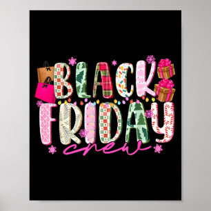 Friday Shopng Crew Christmas Lights Black Shopng F Poster