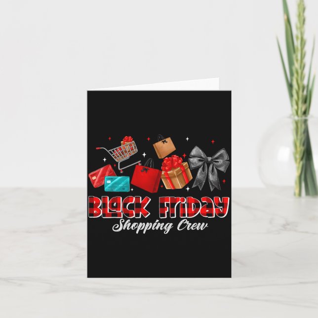 Friday Shopng Squad Christmas Black Shopng Family  Card (Front)