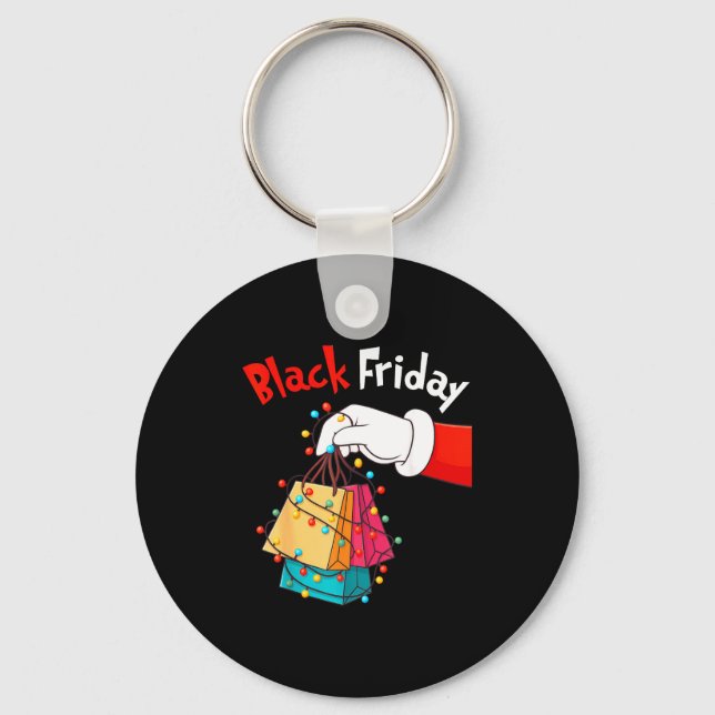 Friday Shopng Squad Christmas Black Shopng Family  Keychain (Front)