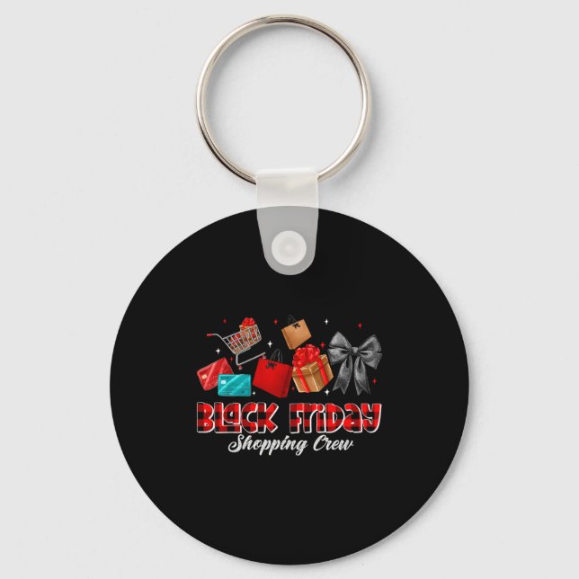 Friday Shopng Squad Christmas Black Shopng Family  Keychain (Front)