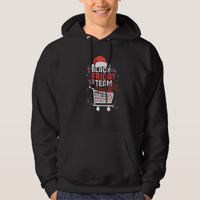 Friday Shopping Crew Christmas Black Shopping Fami Hoodie (Front)
