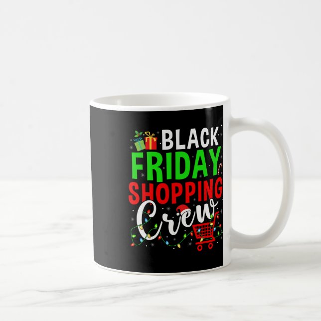 Friday Shopping Crew Christmas Lights Black Shoppi Coffee Mug (Right)