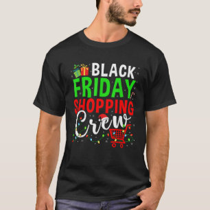 Friday Shopping Crew Christmas Lights Black Shoppi T-Shirt