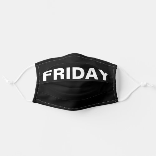 Friday Solid Plain Black and White Color Adult Cloth Face Mask