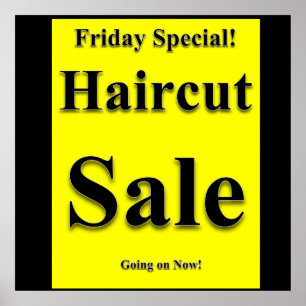 Friday Special Haircut Sale Poster Matte