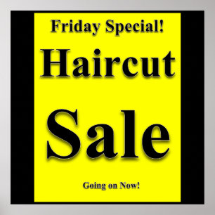 Friday Special Haircut Sale Poster Matte