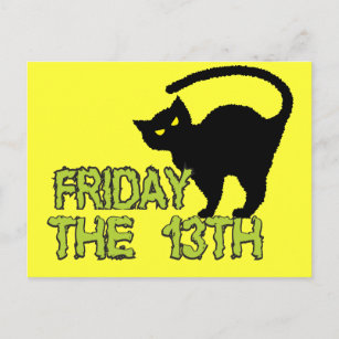 Friday The 13th - Bad Luck Day Superstition Postcard