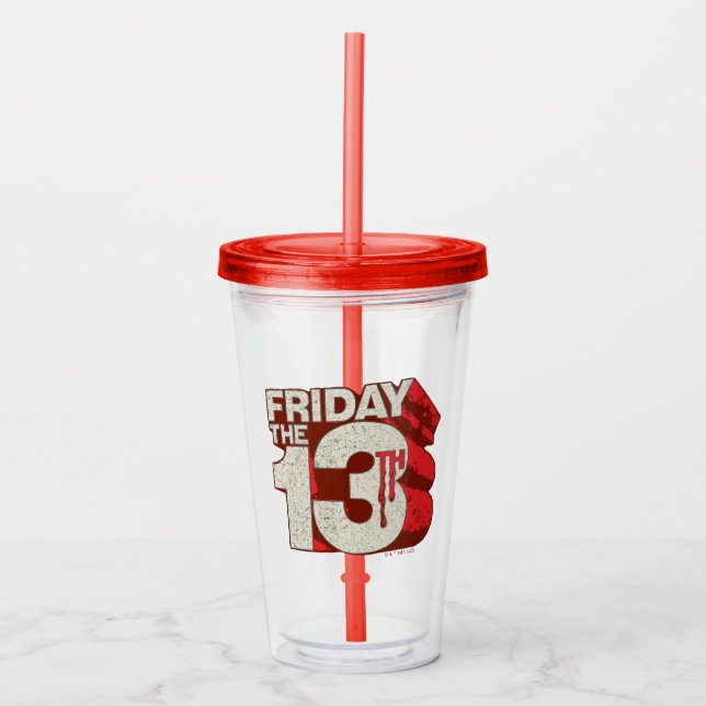 Friday the 13th | Bleeding Stacked 3D Logo Acrylic Tumbler (Front)