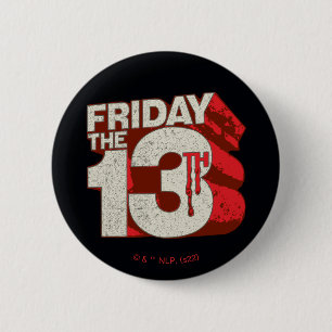 Friday the 13th Bleeding Stacked 3D Logo Button