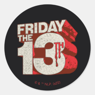 Friday the 13th Bleeding Stacked 3D Logo Classic Round Sticker