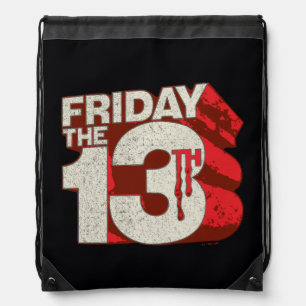 Friday the 13th Bleeding Stacked 3D Logo Drawstring Bag