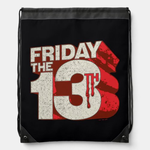 Friday the 13th  Bleeding Stacked 3D Logo Drawstring Bag