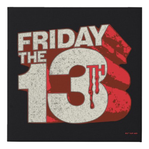 Friday the 13th  Bleeding Stacked 3D Logo Faux Canvas Print