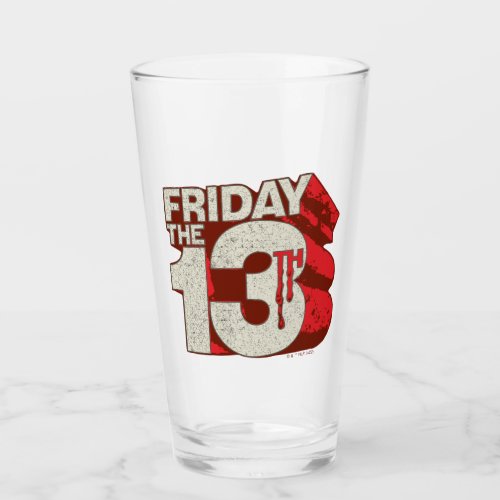 Friday the 13th  Bleeding Stacked 3D Logo Glass