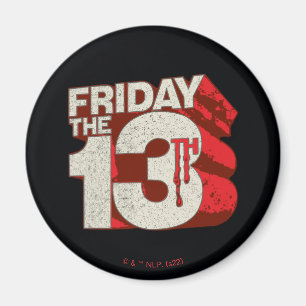 Friday the 13th   Bleeding Stacked 3D Logo Magnet