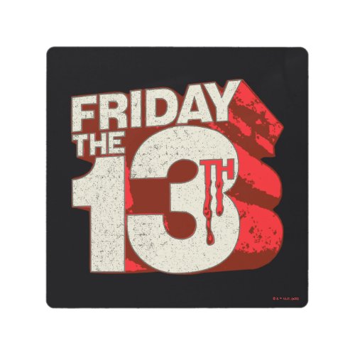 Friday the 13th  Bleeding Stacked 3D Logo Metal Print