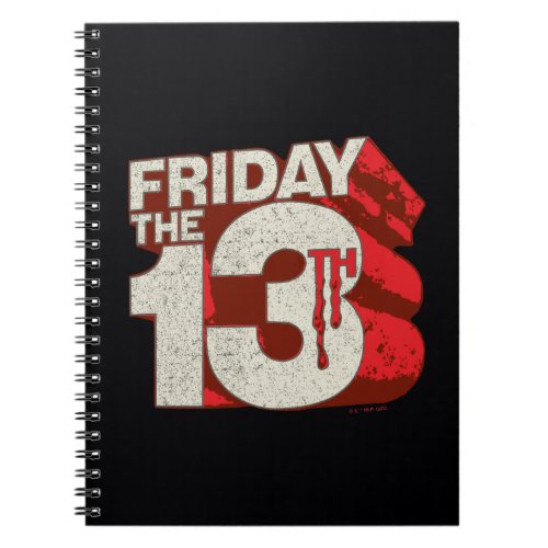 Friday the 13th  Bleeding Stacked 3D Logo Notebook