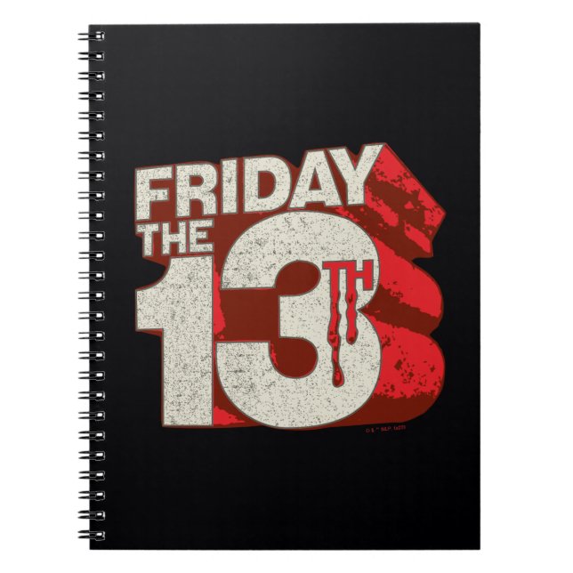 Friday the 13th | Bleeding Stacked 3D Logo Notebook (Front)
