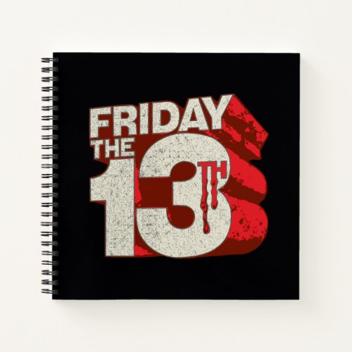 Friday the 13th  Bleeding Stacked 3D Logo Notebook