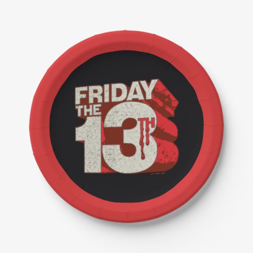 Friday the 13th  Bleeding Stacked 3D Logo Paper Plates