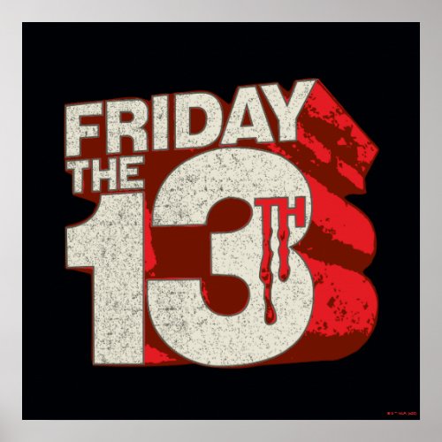 Friday the 13th  Bleeding Stacked 3D Logo Poster