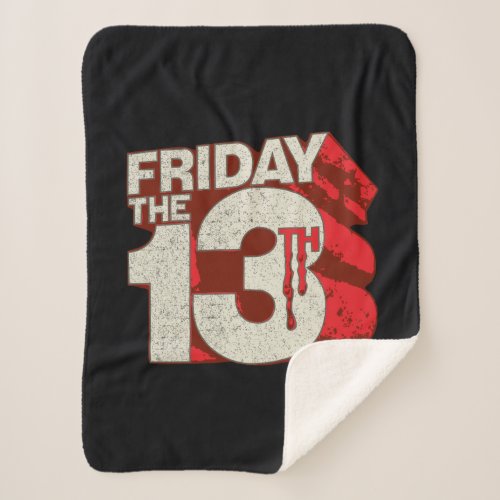 Friday the 13th  Bleeding Stacked 3D Logo Sherpa Blanket