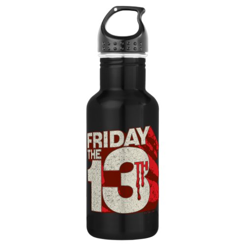 Friday the 13th  Bleeding Stacked 3D Logo Stainless Steel Water Bottle