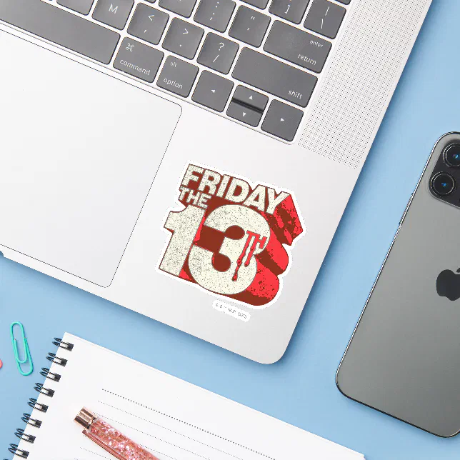 Friday the 13th | Bleeding Stacked 3D Logo Sticker | Zazzle