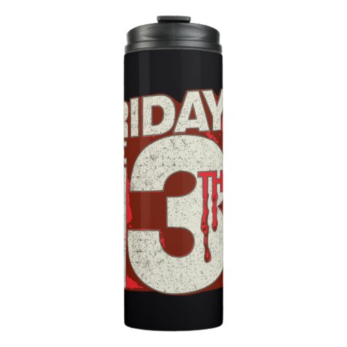 Friday the 13th  Bleeding Stacked 3D Logo Thermal Tumbler