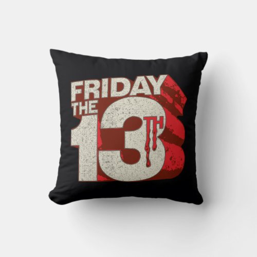 Friday the 13th  Bleeding Stacked 3D Logo Throw Pillow