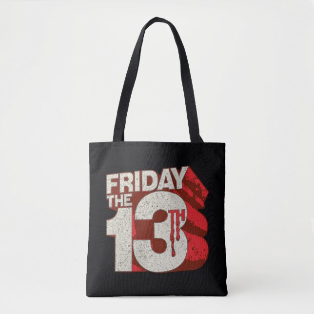 Friday the 13th | Bleeding Stacked 3D Logo Tote Bag (Front)