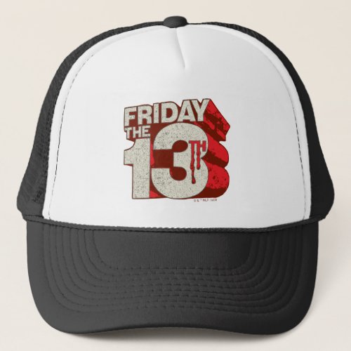 Friday the 13th  Bleeding Stacked 3D Logo Trucker Hat