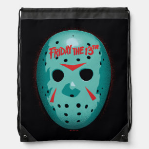 Friday the 13th Blue Hockey Mask Graphic Drawstring Bag