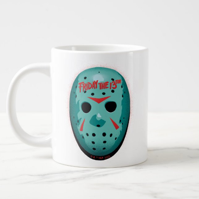 Friday the 13th | Blue Hockey Mask Graphic Giant Coffee Mug (Left)